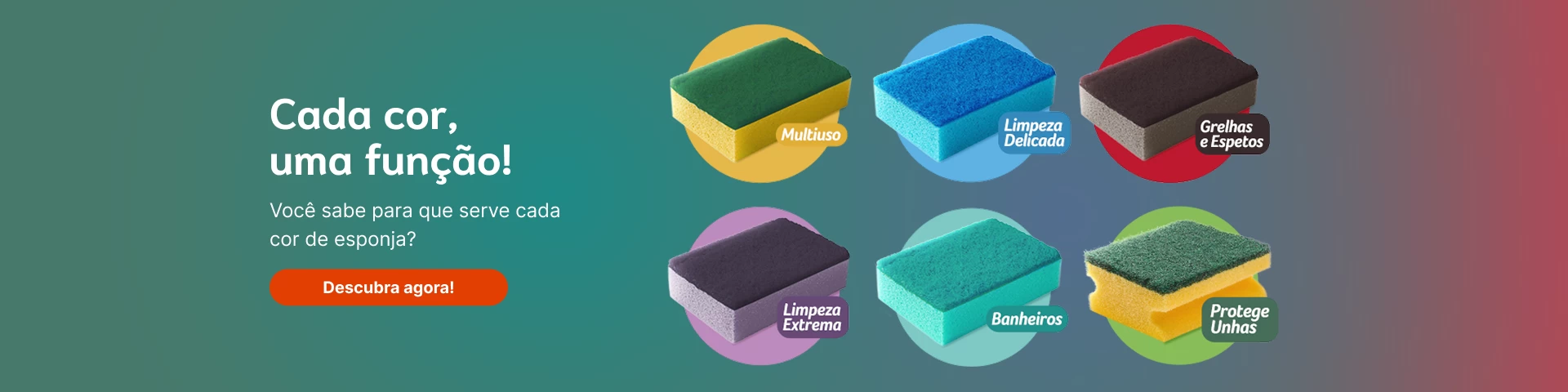 Você sabe pra que serve cada cor de esponja?