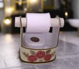 Porta lavabo com pintura floral