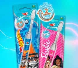 Condor amplia linha de higiene bucal com novas Escovas de "Led Barbie™ e Hot Wheels™