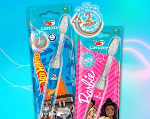 Condor amplia linha de higiene bucal com novas Escovas de "Led Barbie™ e Hot Wheels™