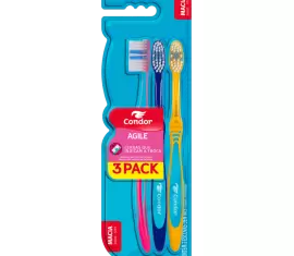 Escova Dental Condor Agile 3 Pack Macia