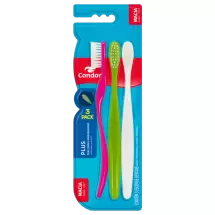 Escova Dental Condor Plus Macia Promocional 3PACK