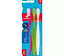 Escova Dental Condor Plus Macia Promocional 3PACK