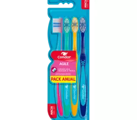 Escova Dental Condor Agile 4 Pack Macia