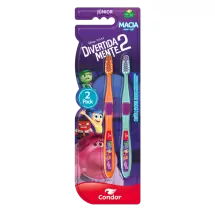 Escova Dental Condor Júnior Divertida Mente 2 Macia 2Pack