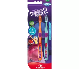 Escova Dental Condor Júnior Divertida Mente 2 Macia 2Pack