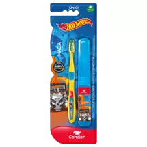 Escova Dental Condor Júnior Hot Wheels Macia Grátis Estojo