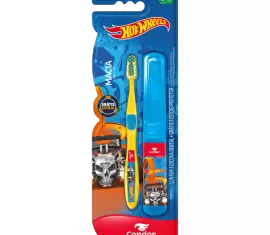 Escova Dental Condor Júnior Hot Wheels Macia Grátis Estojo