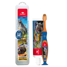 KIT INFANTIL KIDS HOT WHEELS ESCOVA + GEL DENTAL GRÁTIS ESTOJO