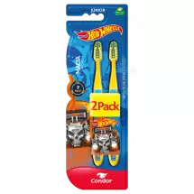 Escova Dental Condor Júnior Hot Wheels Macia Promocional 2 Pack