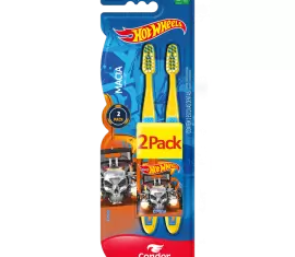 Escova Dental Condor Júnior Hot Wheels Macia Promocional 2 Pack
