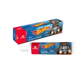 Gel Dental Condor Hot Wheels Kids+ com Flúor Morango 50g