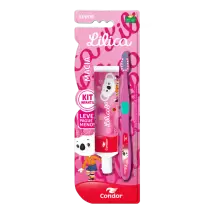 Kit Escova Dental Júnior + Gel Dental com Flúor Morango 50g Lilica Ripilica