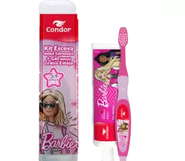 Kit Infantil Kids+ Barbie Escova + Gel Dental Estojo