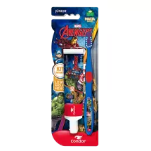 Kit Escova Dental Júnior + Gel Dental com Flúor morango 50gr Avengers