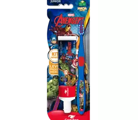 Kit Escova Dental Júnior + Gel Dental com Flúor morango 50gr Avengers