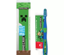 Kit Infantil Kids+ Minecraft Escova + Gel Dental Grátis Estojo