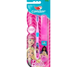 Escova Dental Condor Júnior Barbie Macia Grátis Estojo