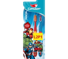 Escova Dental Condor Júnior Avengers Macia Promocional Leve 2 Pague 1