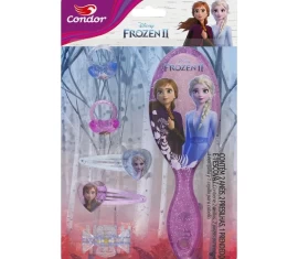 Kit Frozen con cepillo, pinzas para cabello y anillas