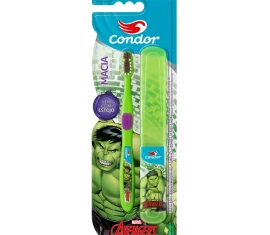 Escova Dental Condor Júnior Avengers Macia Grátis Estojo