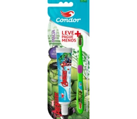 Kit Escova Dental Júnior + Gel Dental com Flúor morango 50gr Avengers