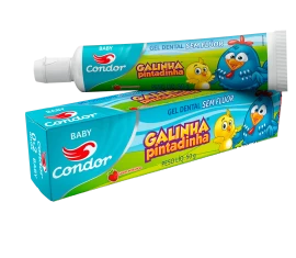 Gel Dental Condor Baby Galinha Pintadinha Sem Flúor Morango 50g