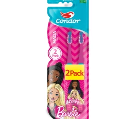 Escova Dental Condor Júnior Barbie Macia Promocional 2Pack