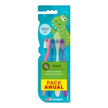 Escova Dental Condor Dino Macia Promocional 4 Unidades