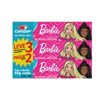 Gel Dental Condor Barbie com Flúor Kids+ 50g Promocional Leve 3 Pague2