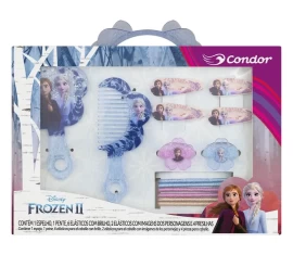 Kit Frozen com pentes, espelho e acessórios para cabelos Condor