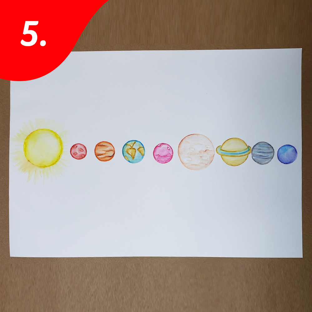Como desenhar e pintar Sistema Solar 
